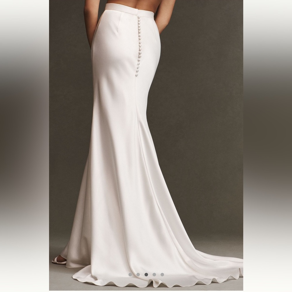 Watters 2-Piece Ivory Off-Shoulder Satin Dress - Picture 16 of 16